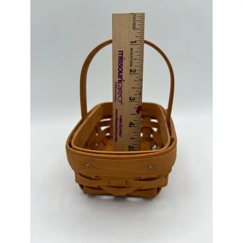 Longaberger 2000 Vintage Handwoven Mini Rectangular Basket w/ Handle